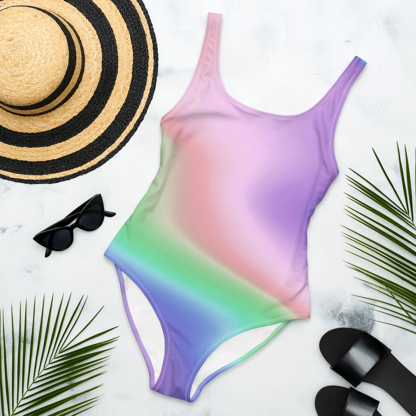 Gradient Print One-Piece Swimsuit