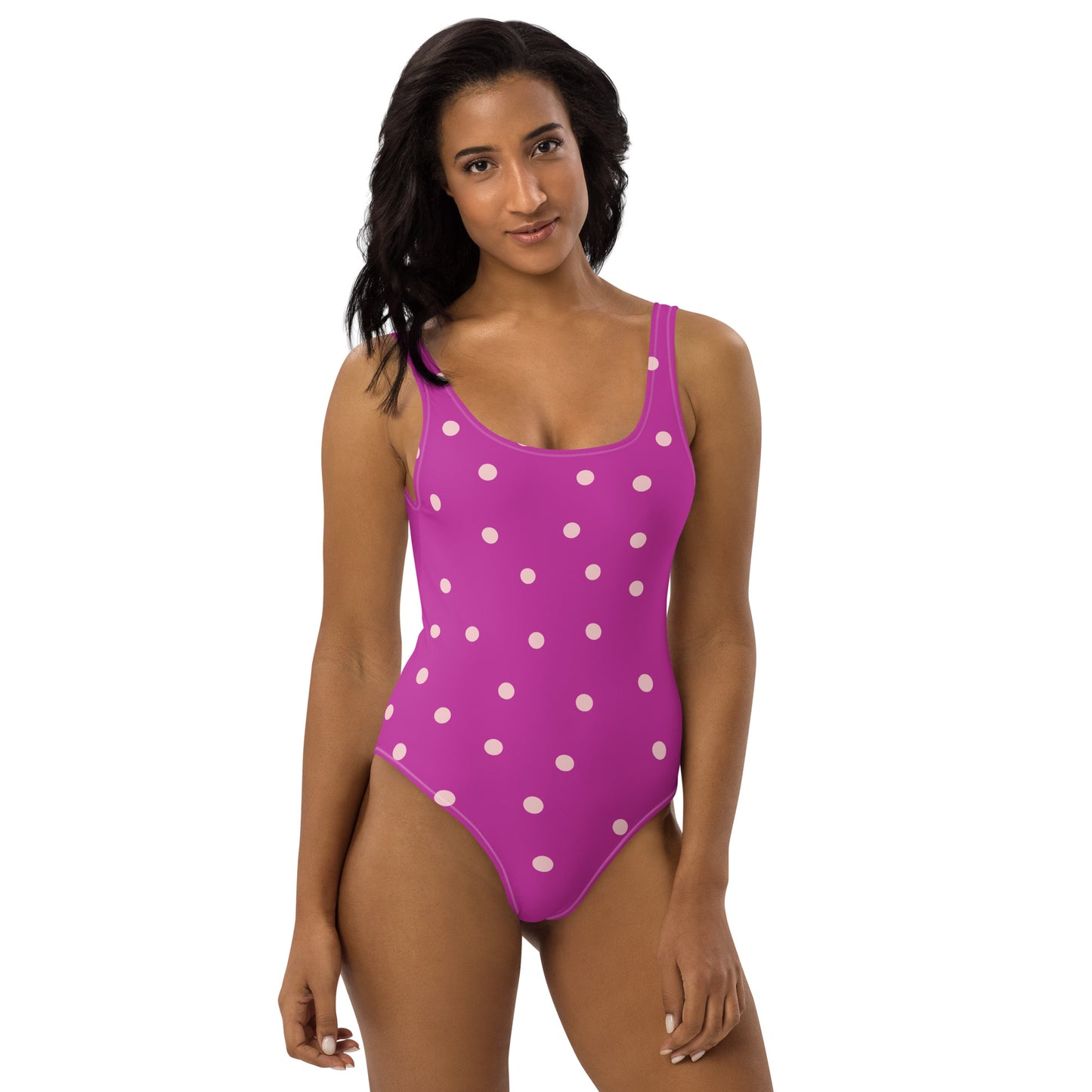 Dot One-Piece Swimsuit in Purple