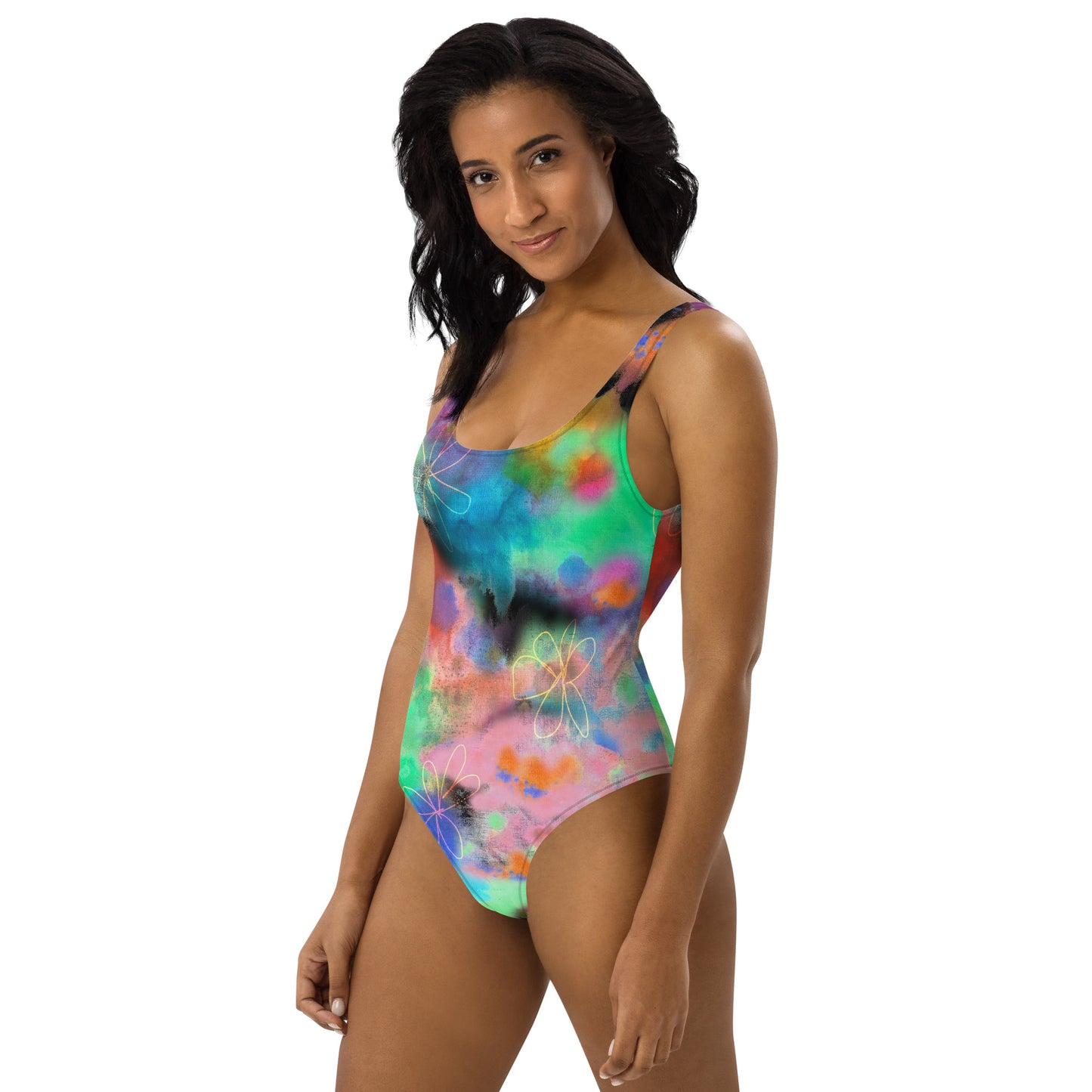 Tie Dye Printed One-Piece Swimsuit