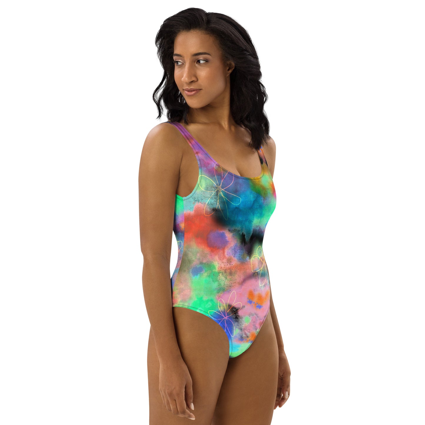 Tie Dye Printed One-Piece Swimsuit