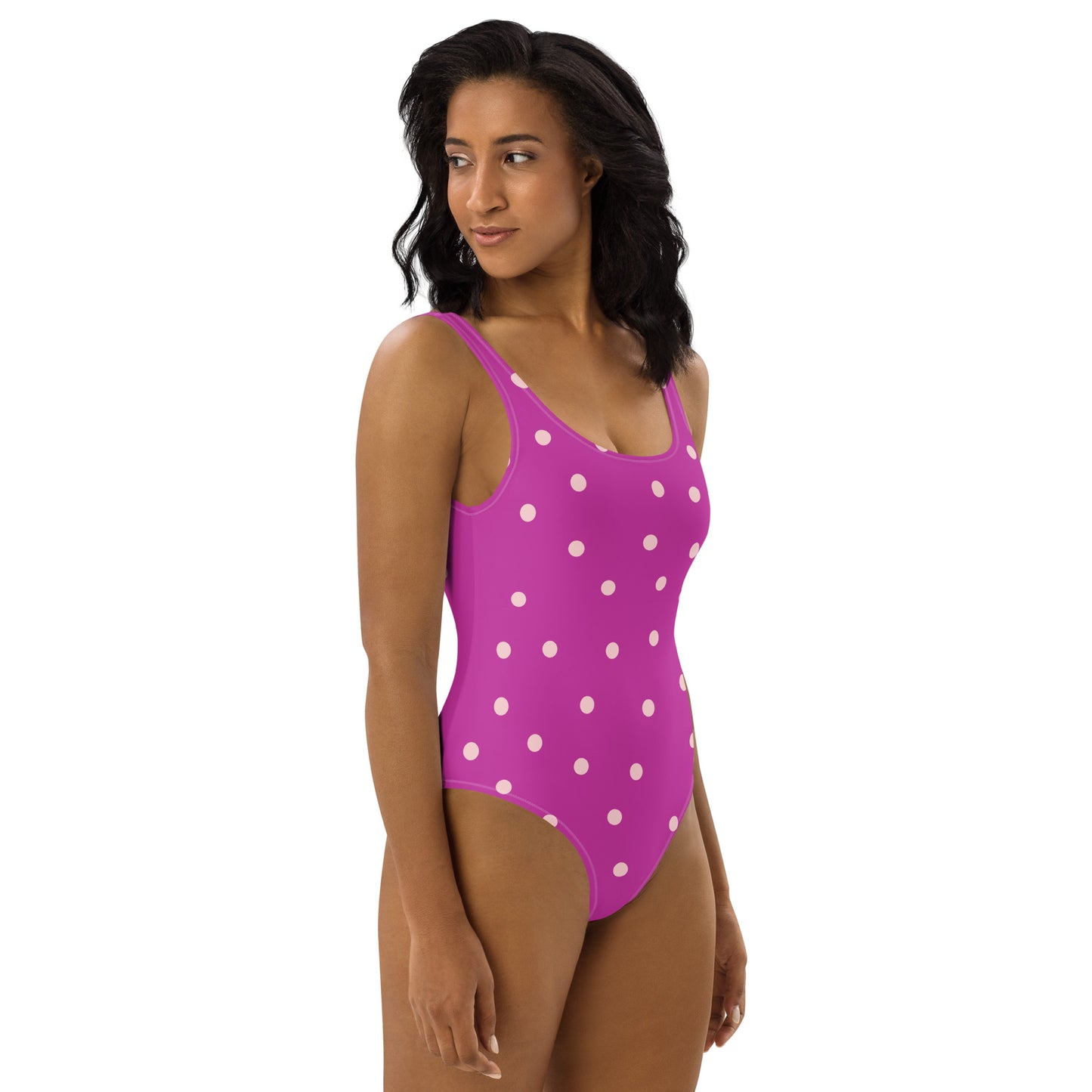Dot One-Piece Swimsuit in Purple