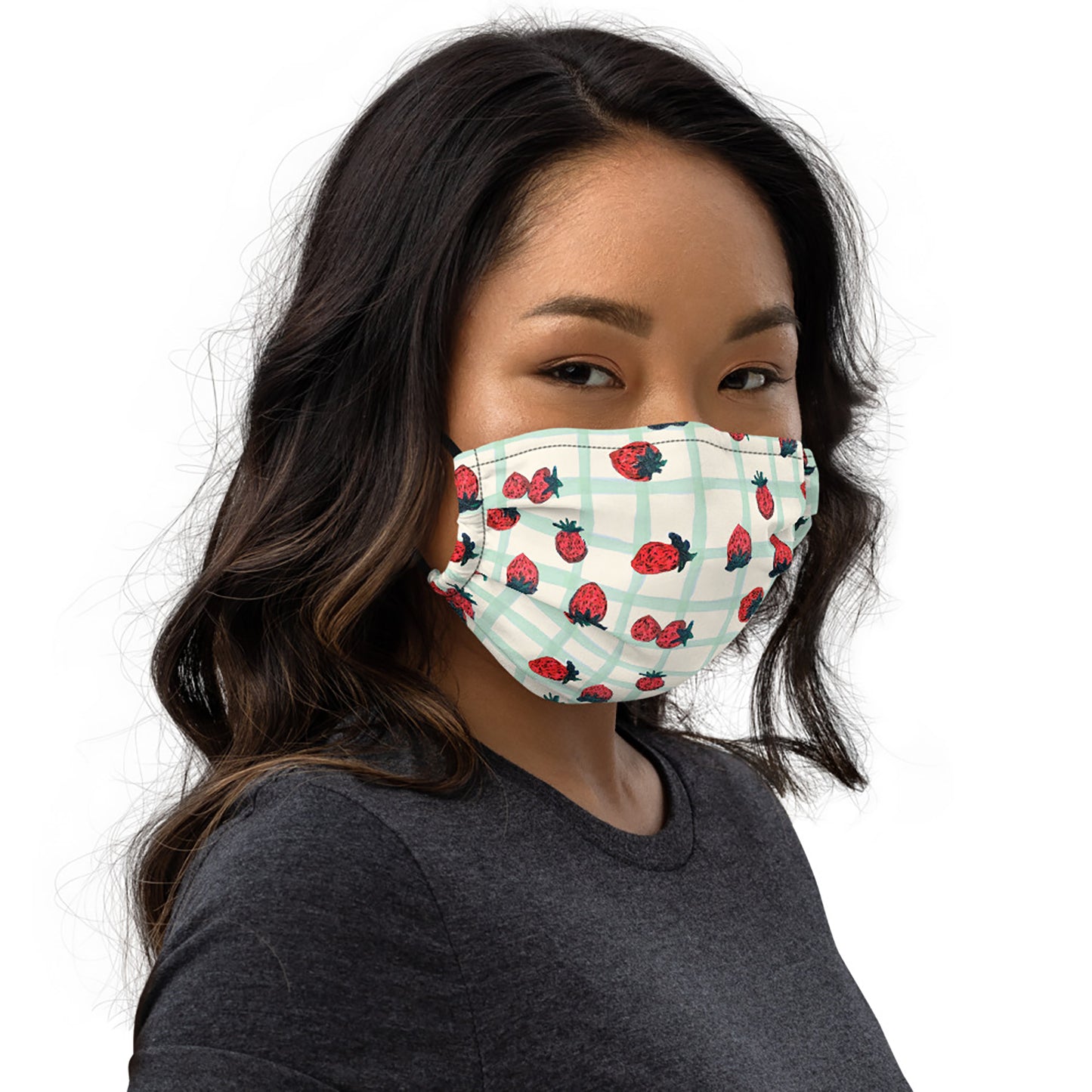 Strawberry Print Premium Unisex Face Mask