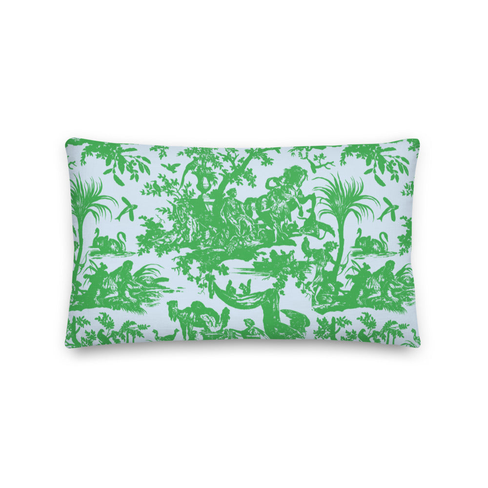 Toile de Jouy Printed Textured Reversible Cushion