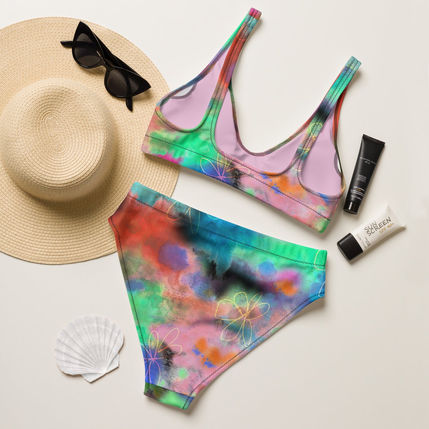 Tie Dye Recycled High-waisted Bikini