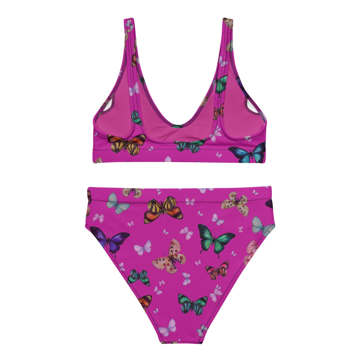 Butterflies Print Recycled High Waisted Bikini