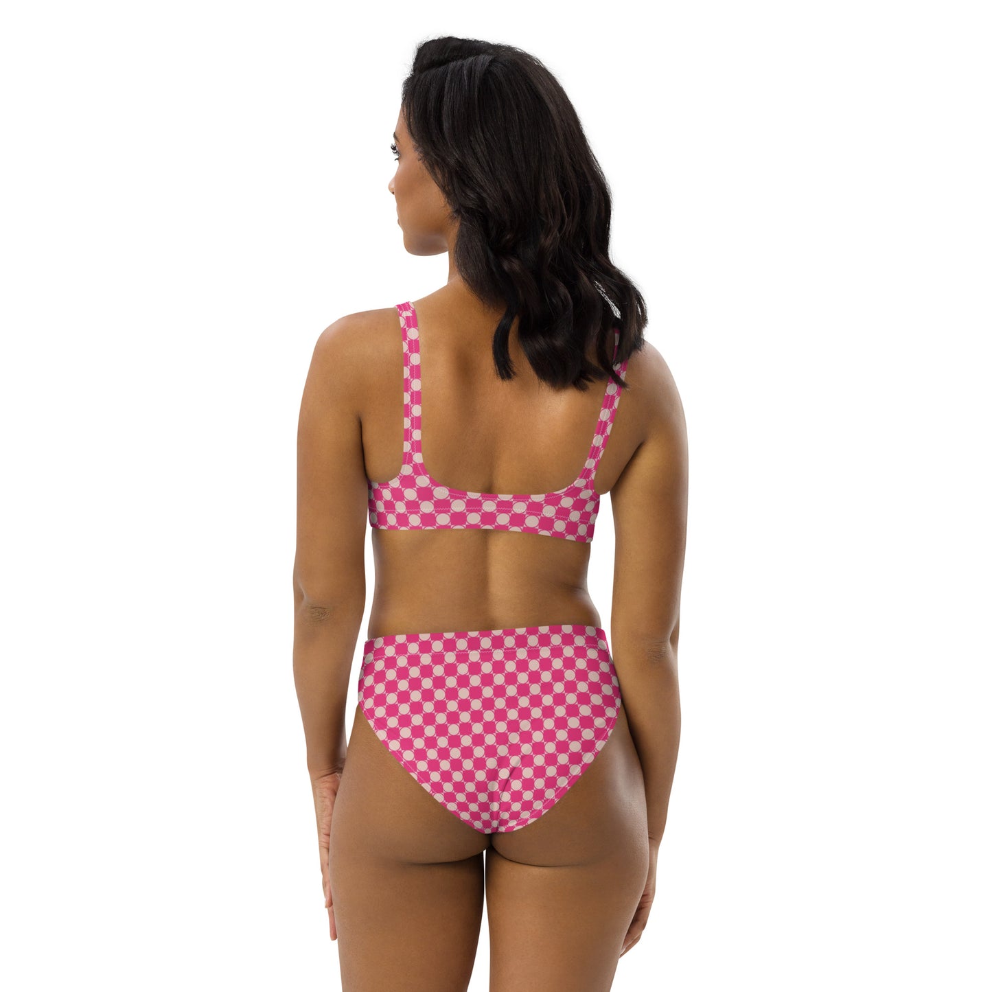 Checkered Recycled High Waisted Bikini