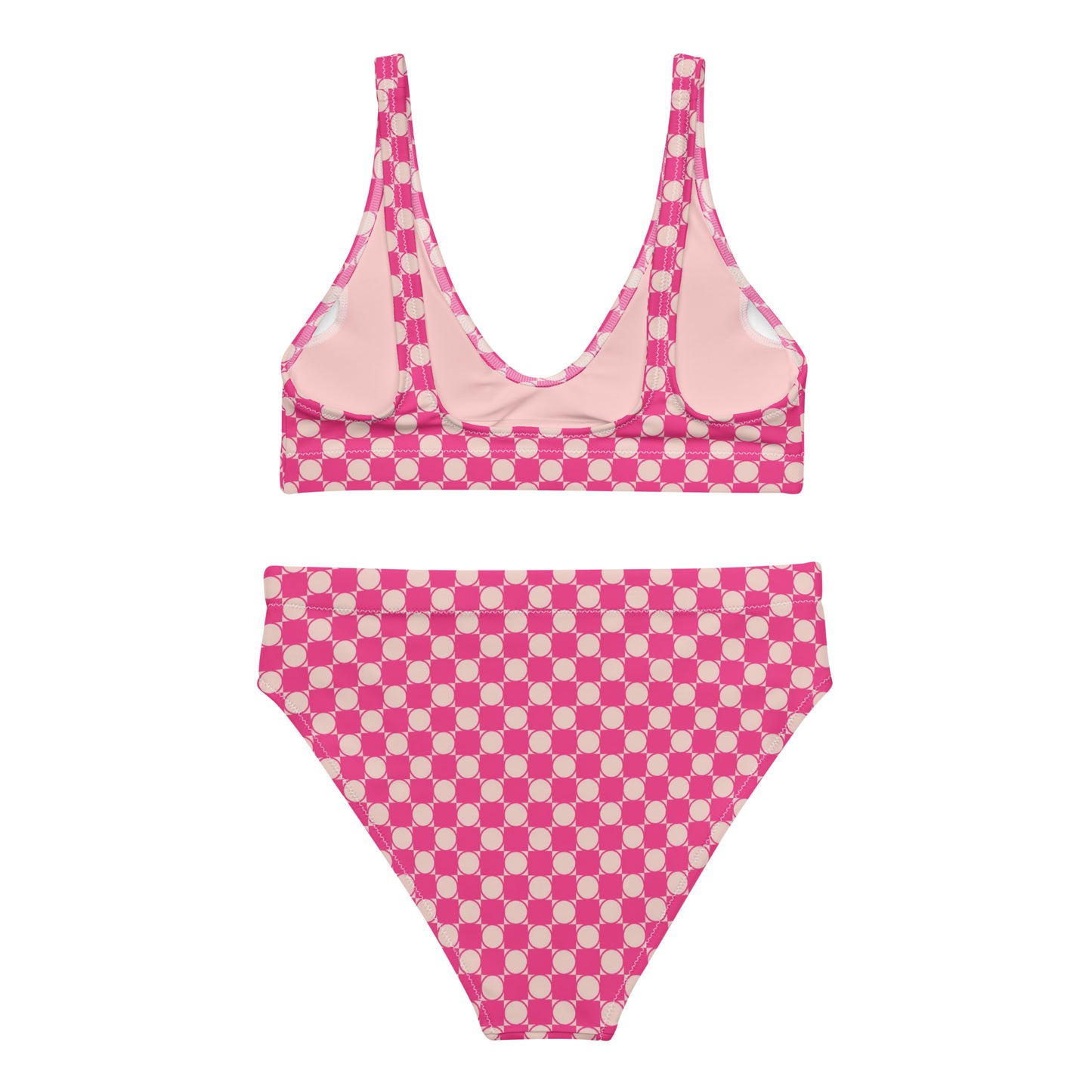 Checkered Recycled High Waisted Bikini