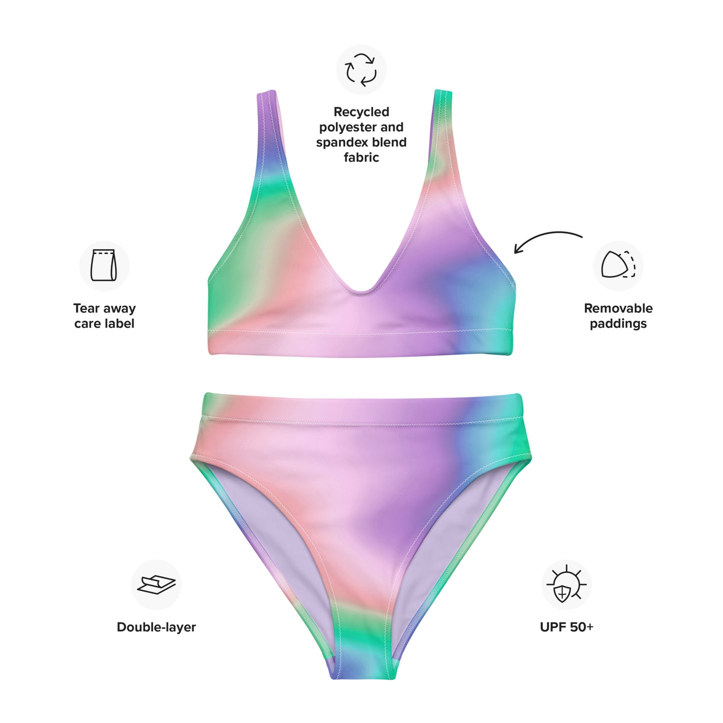 Gradient Recycled high-waisted Bikini