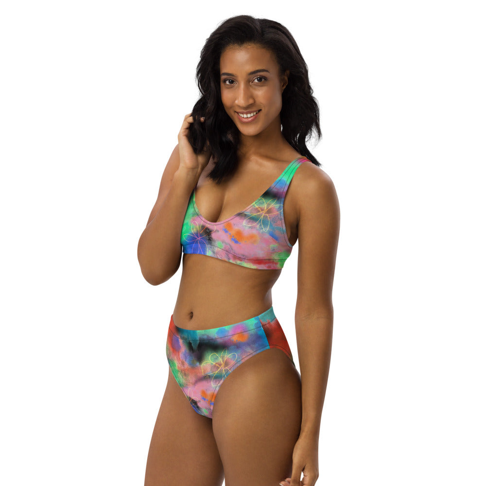 Tie Dye Recycled High-waisted Bikini