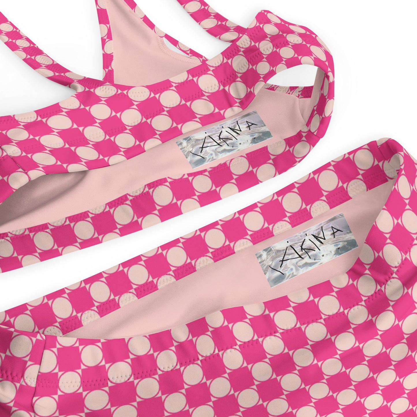 Checkered Recycled High Waisted Bikini