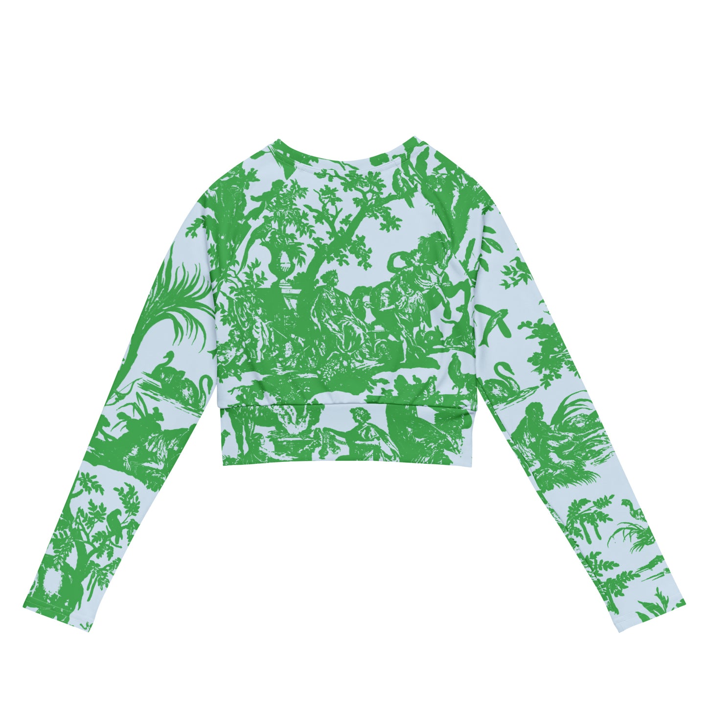 Toile de Jouy Recycled long-sleeve Crop Top