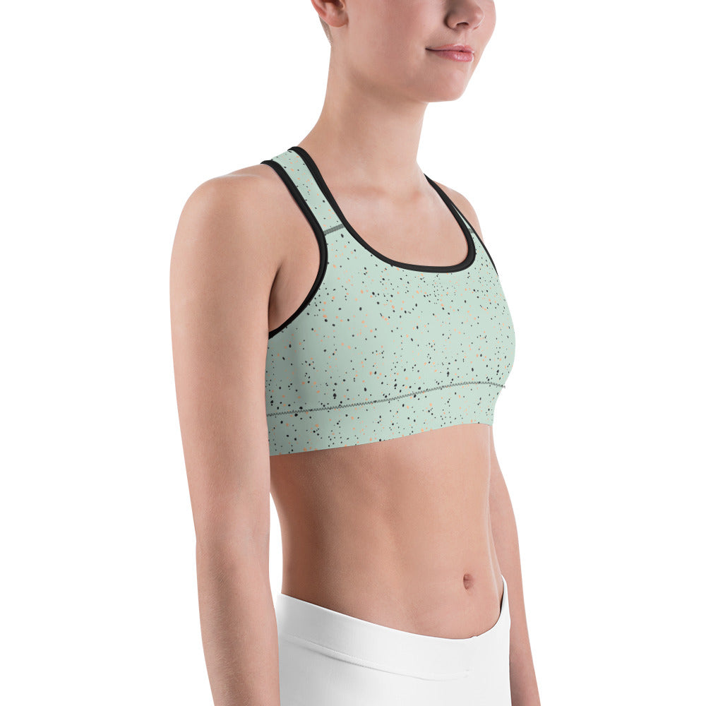 Micro Dot Sports Bra in Mint