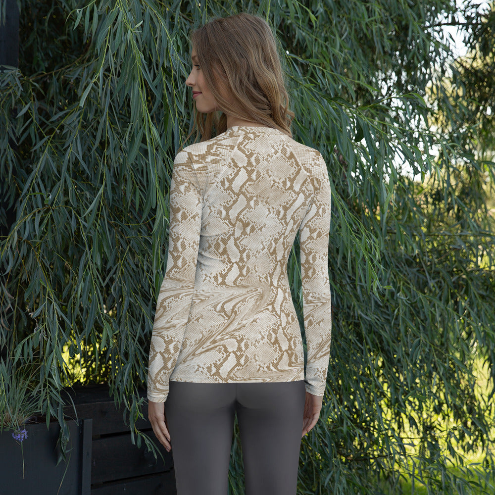 Trippy Snake Skin Women's Rash Guard