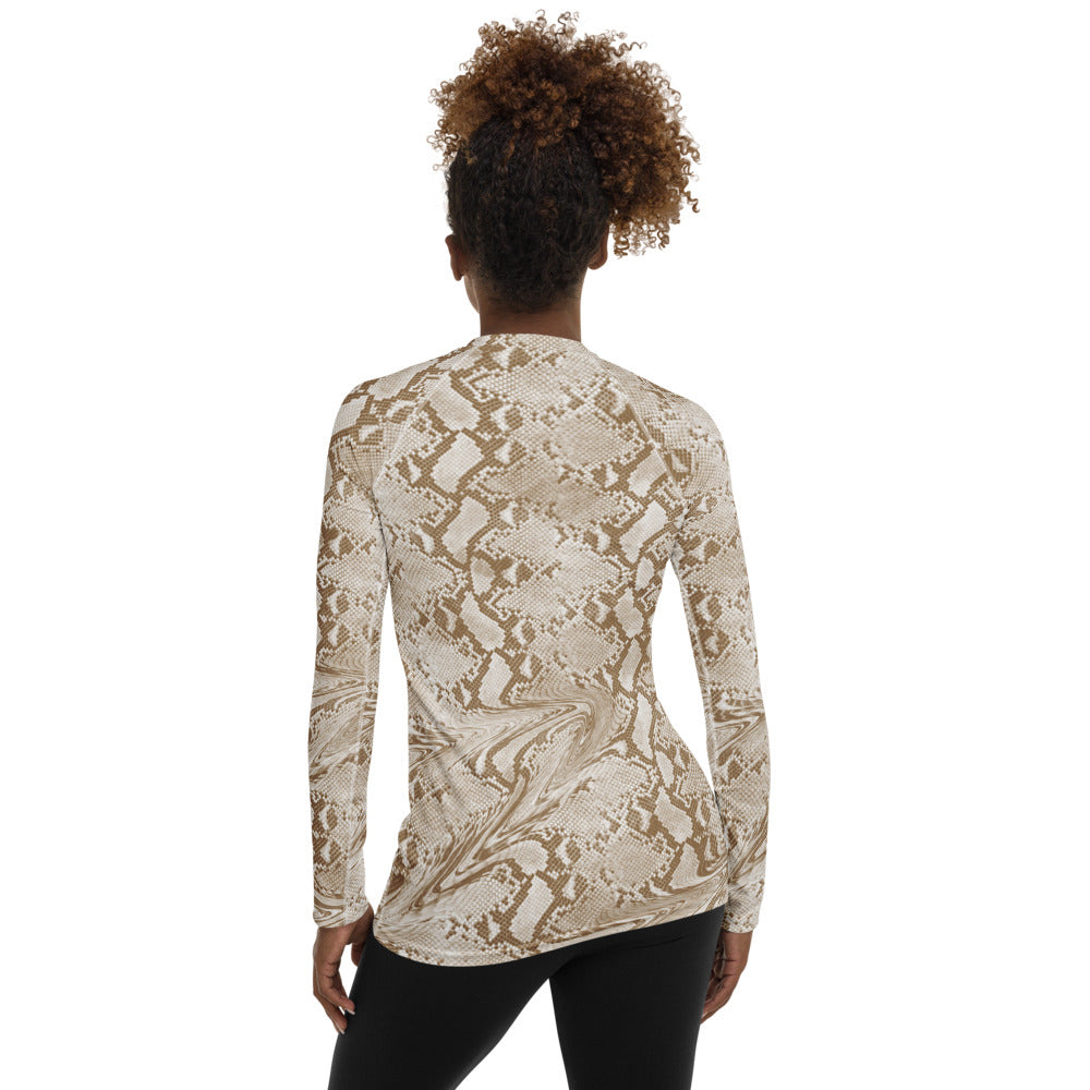 Trippy Snake Skin Women's Rash Guard