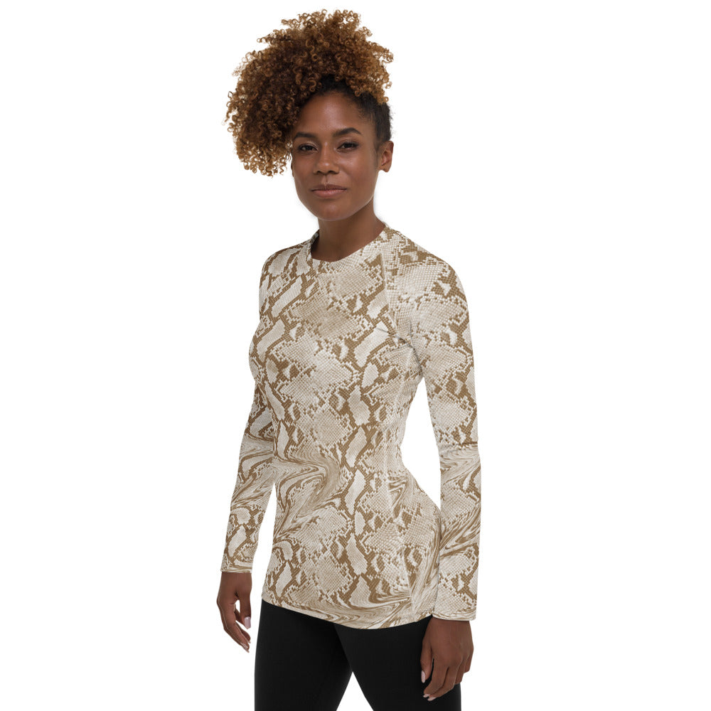 Trippy Snake Skin Women's Rash Guard