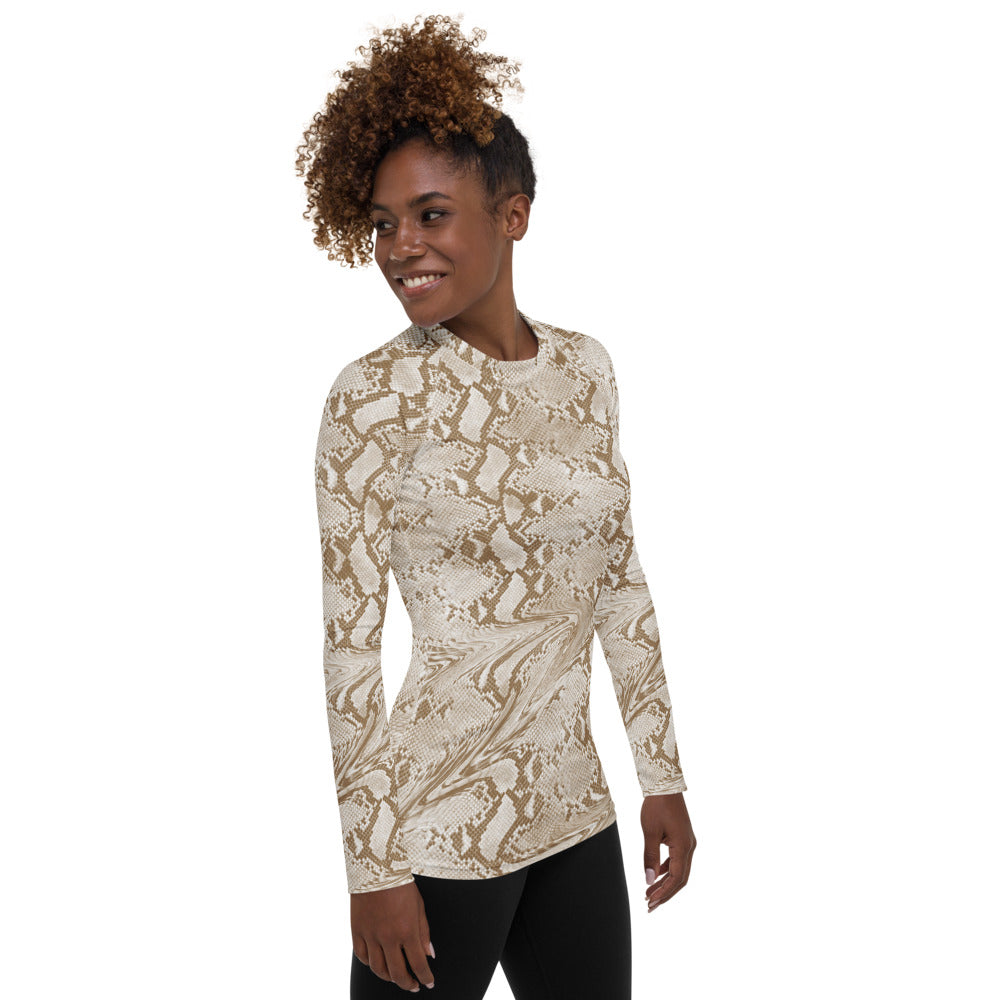 Trippy Snake Skin Women's Rash Guard