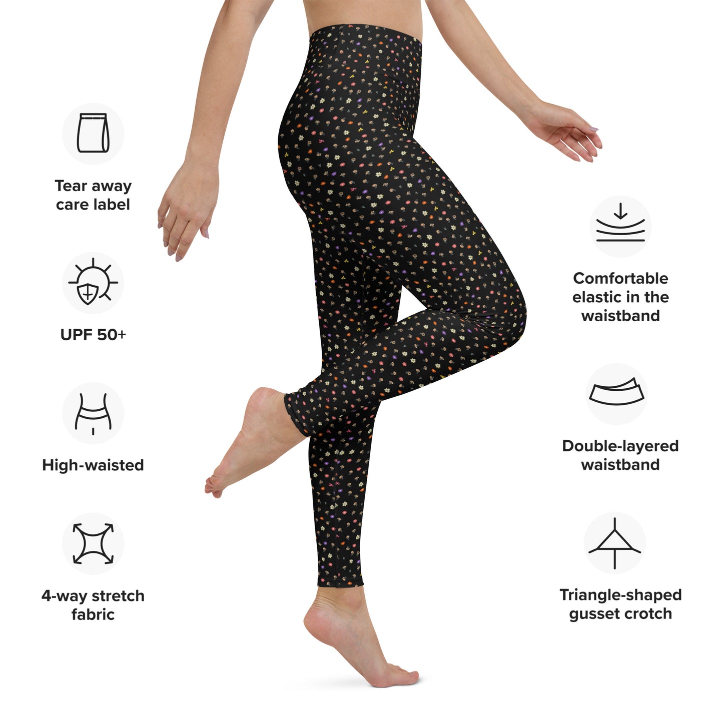 Ditsy Floral Printed High Waisted Yoga Leggings