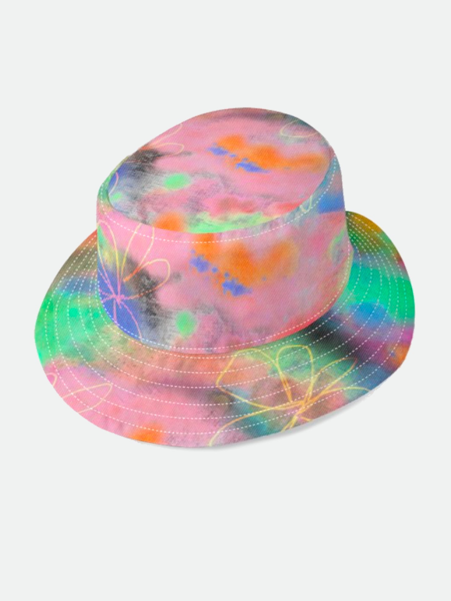 Tie Dye Printed Denim Bucket Hat