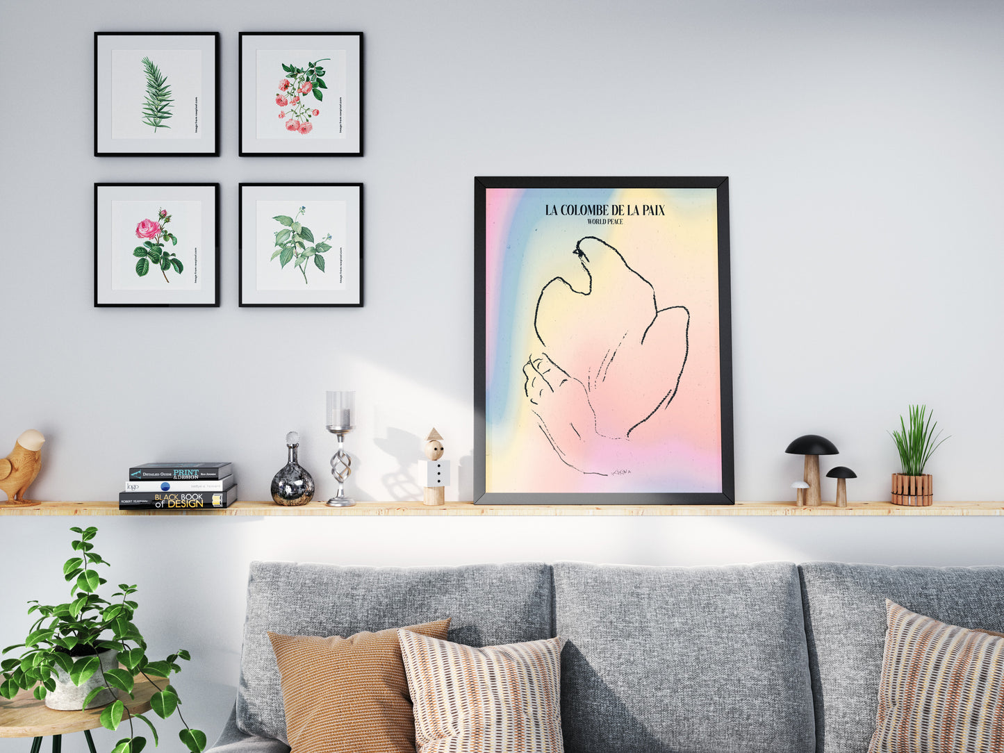 La Colombe de La Paix. Dove of Peace. A3 Artwork