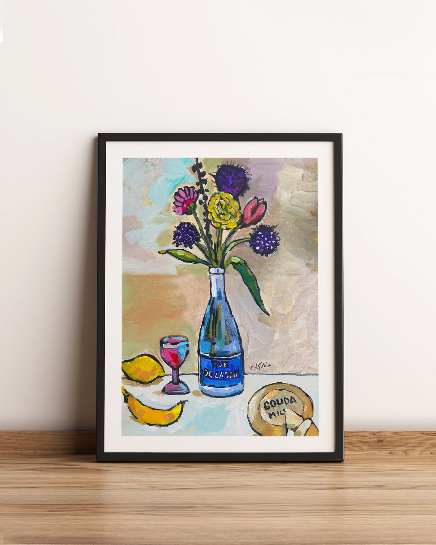 Gauda and Wine. Giclee Print Unframed