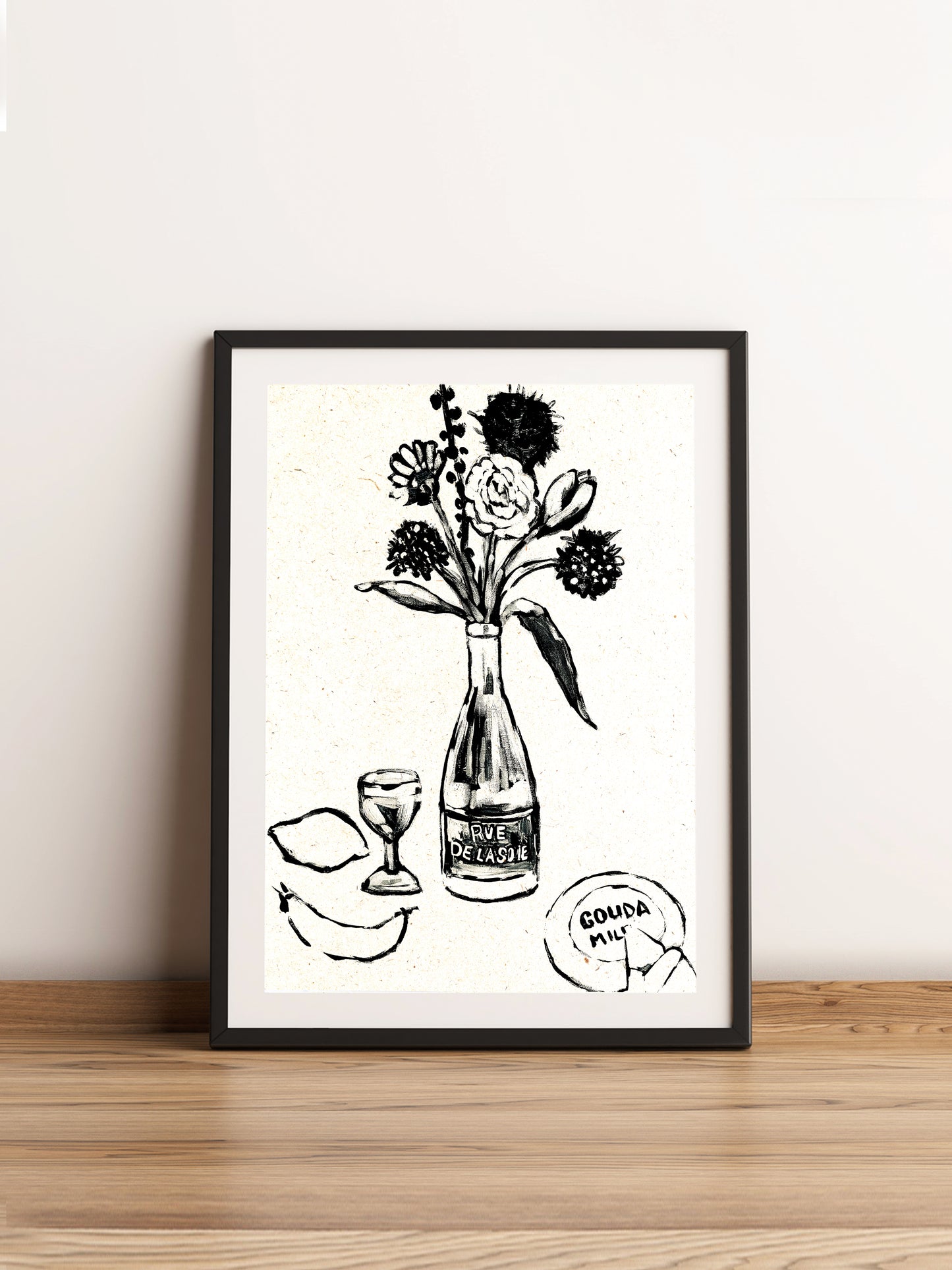 Gauda and Wine. Giclee Print Unframed