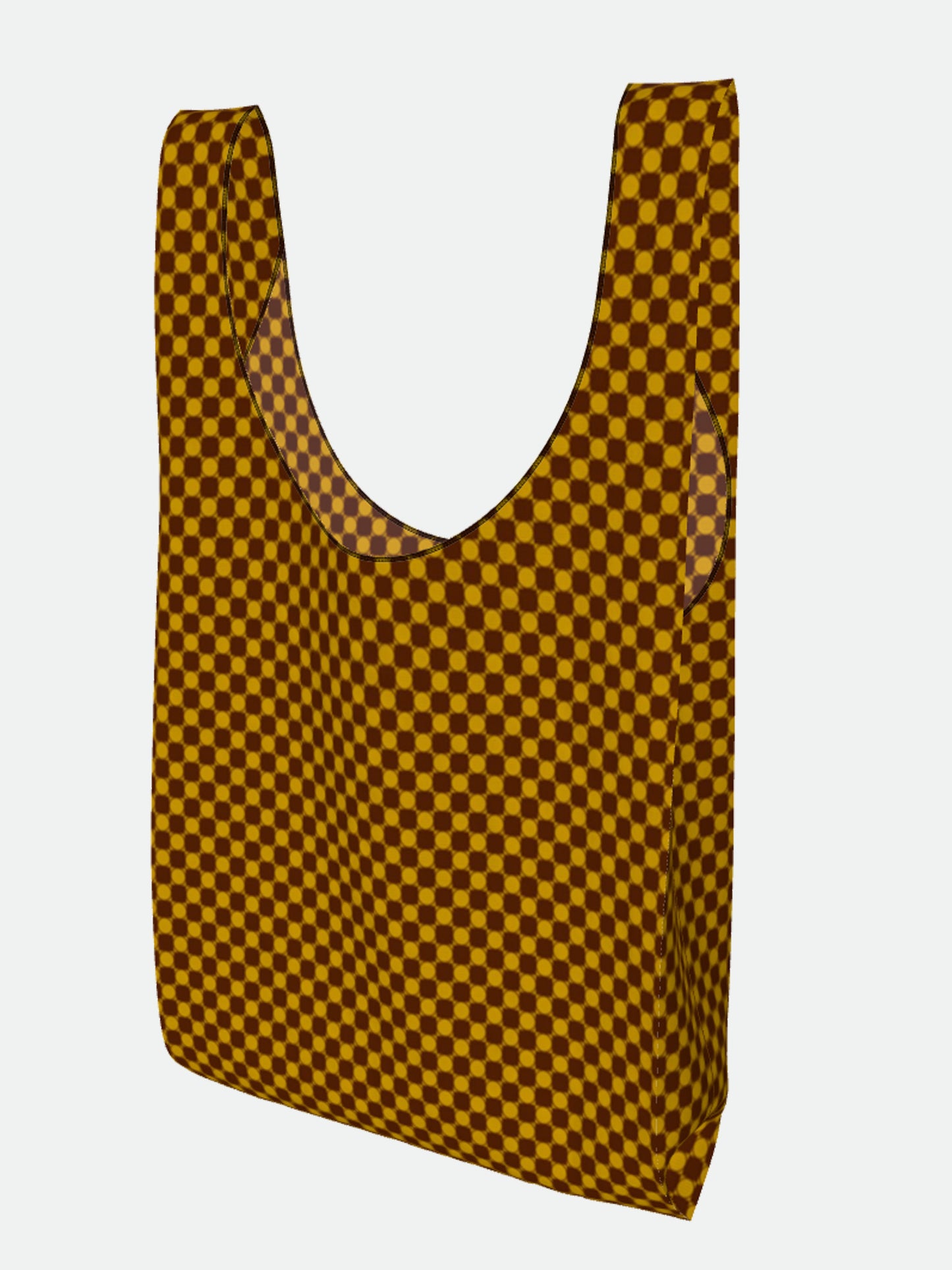 Checkered Parachute Print Shopper Bag