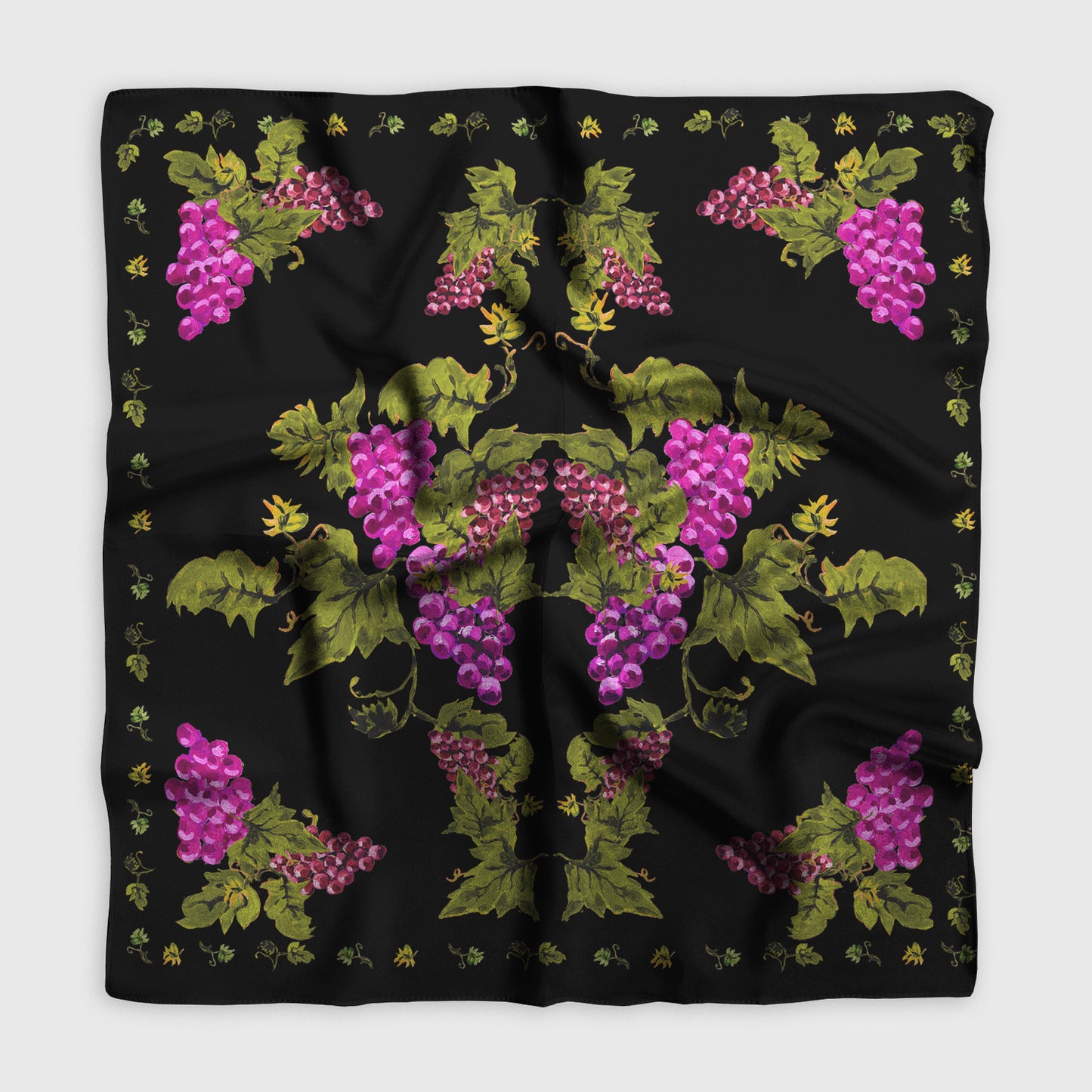 Grape Print Georgette Silk Square Scarf