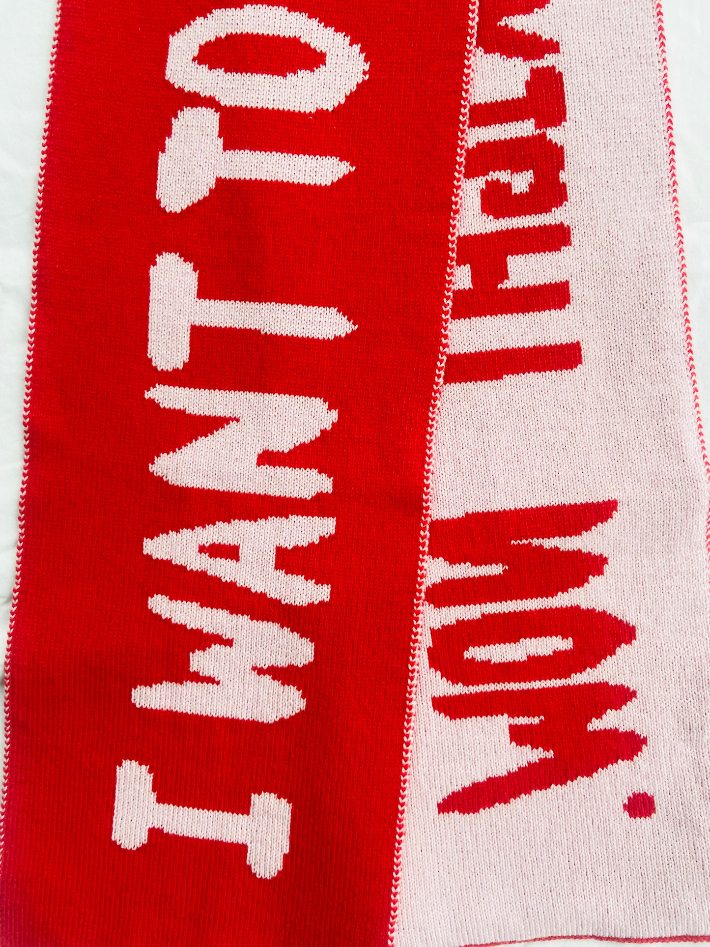 Kiss Slogan Wool and Cashmere Scarf