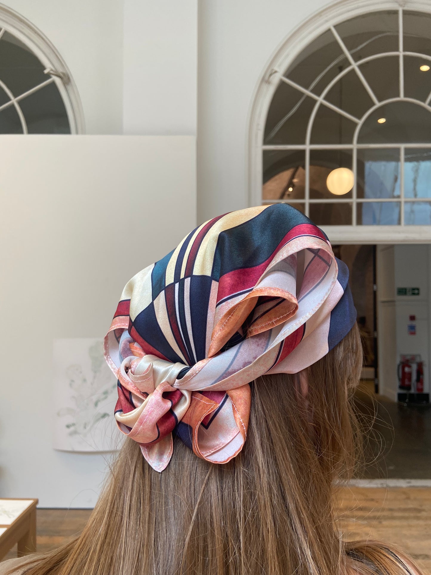 Sonia. Geo Satin Silk Bandana