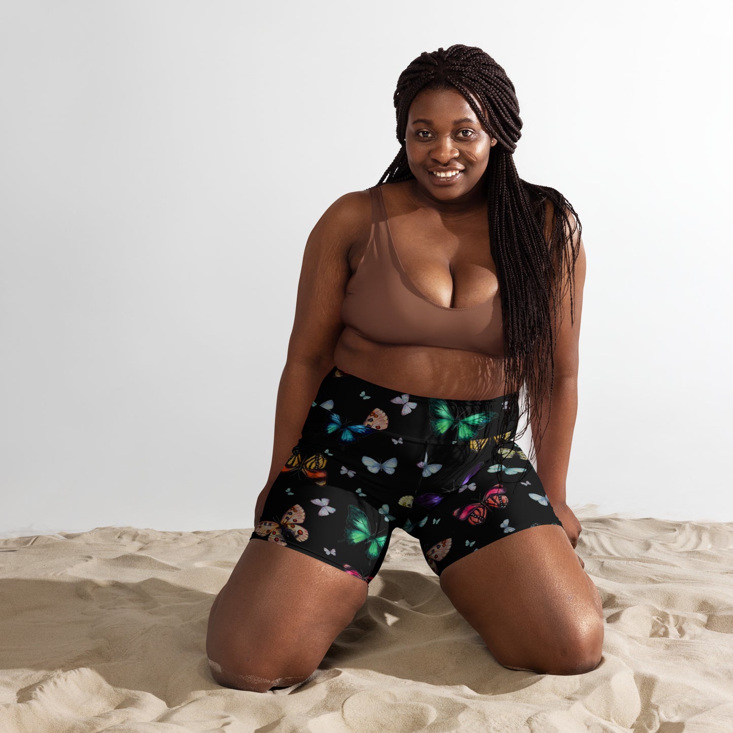 Butterflies 90s Print Biker Shorts