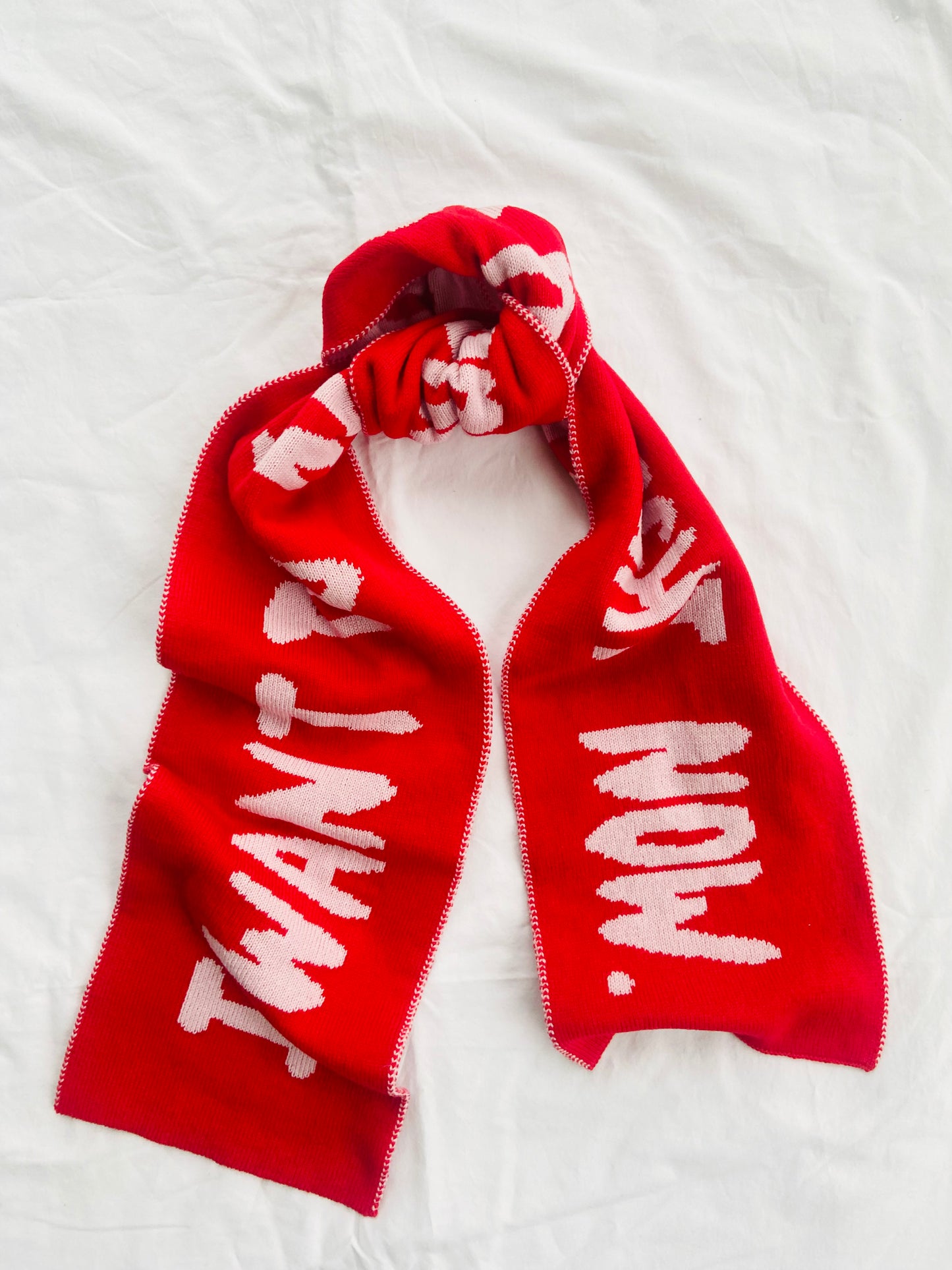 Kiss Slogan Wool and Cashmere Scarf