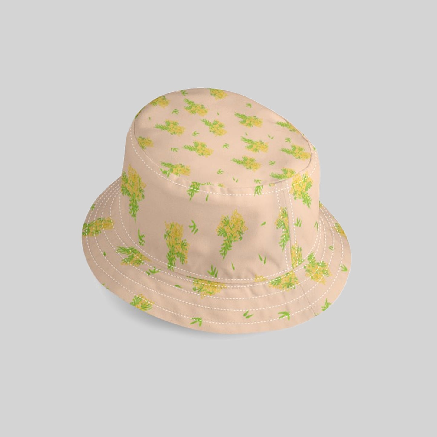 Mimosa Print Denim Bucket Hat