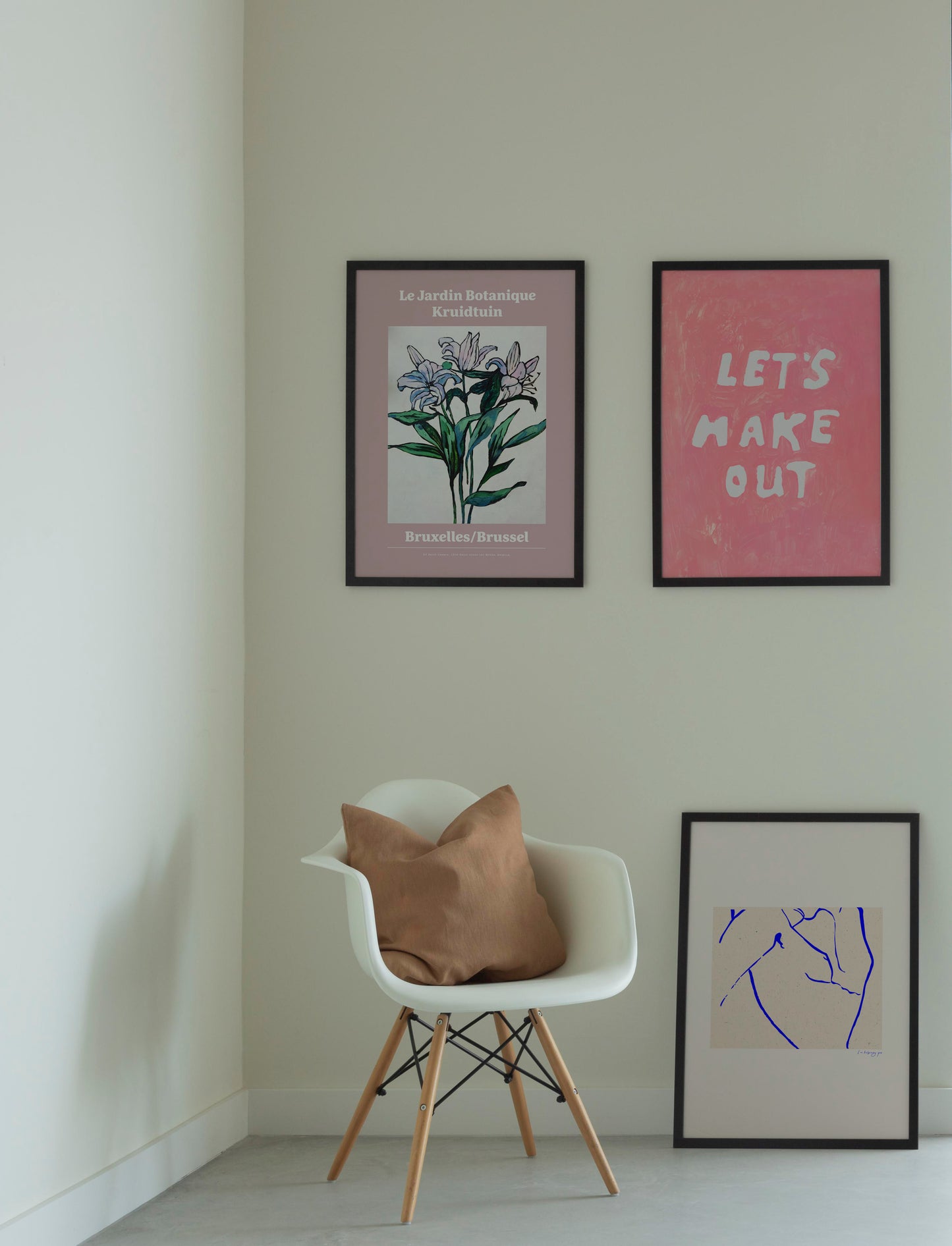 Let's Make Out. Doodle Slogan. A3 Artwork. Print Unframed.