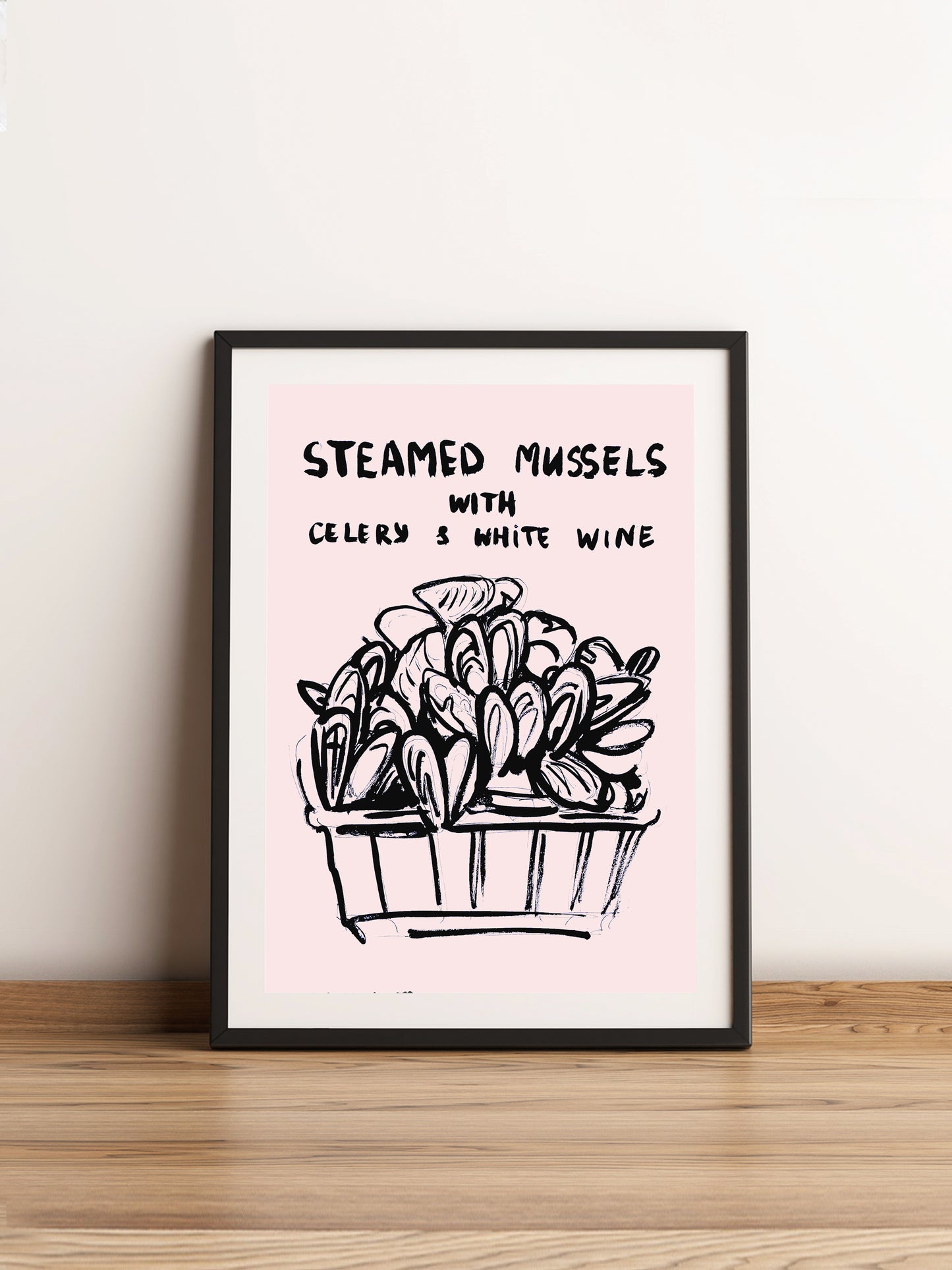 Mussels in White Wine. Giclee Print Unframed
