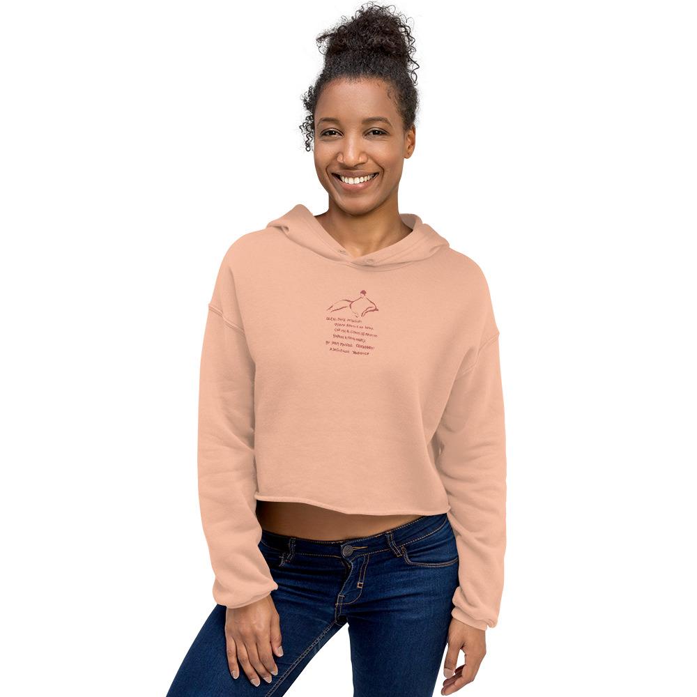 Akhmatova Poem Cropped Hoodie in Peach Made to Order