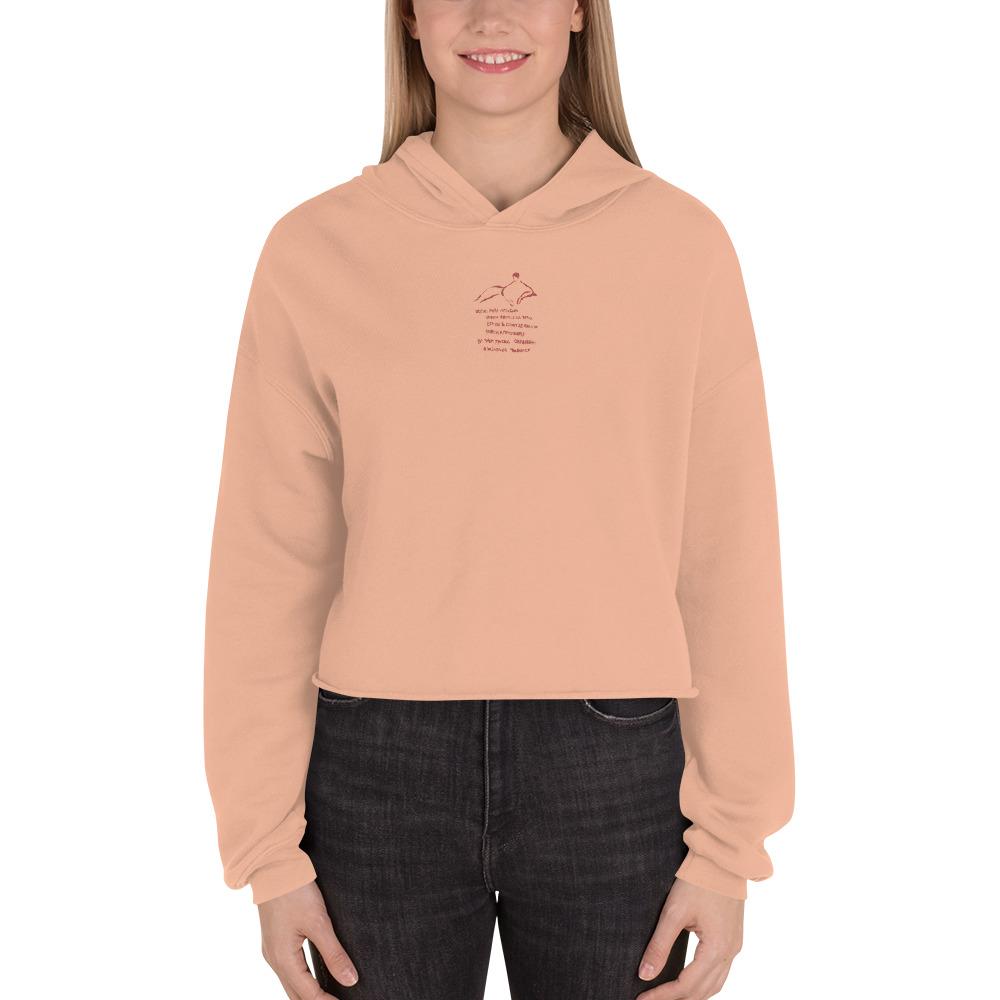 Akhmatova Poem Cropped Hoodie in Peach Made to Order