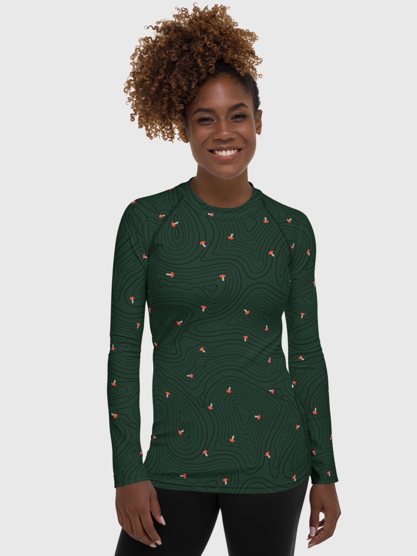Mushroom Women's Rash Guard Long Sleeve