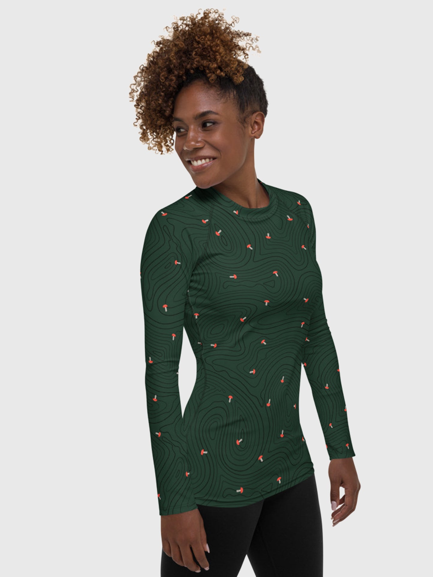 Mushroom Women's Rash Guard Long Sleeve