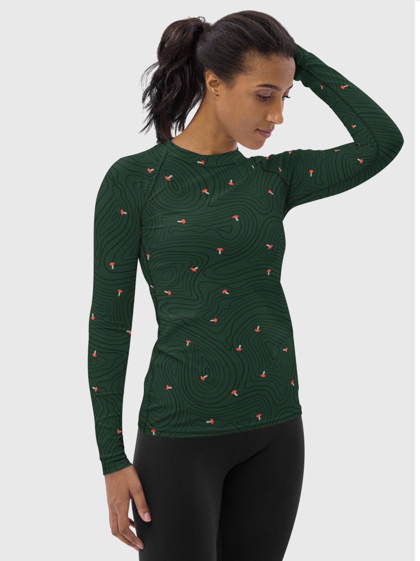 Mushroom Women's Rash Guard Long Sleeve