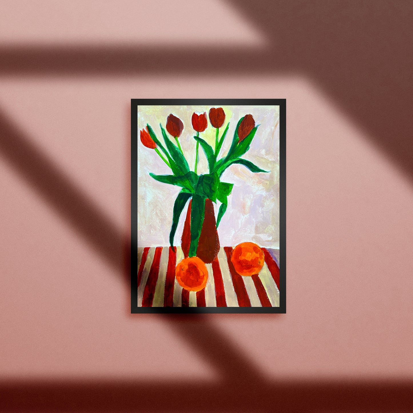 Naturmort. Tulips and Oranges. A3 Artwork. Giclee Print
