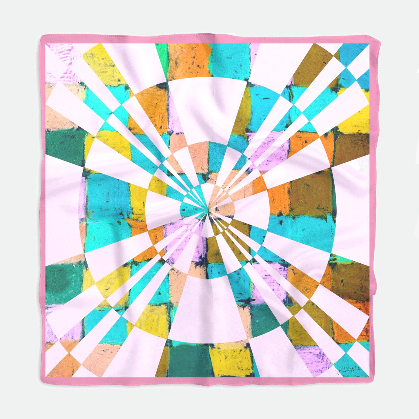 Sonia. Satin Neckerchief in Pastels