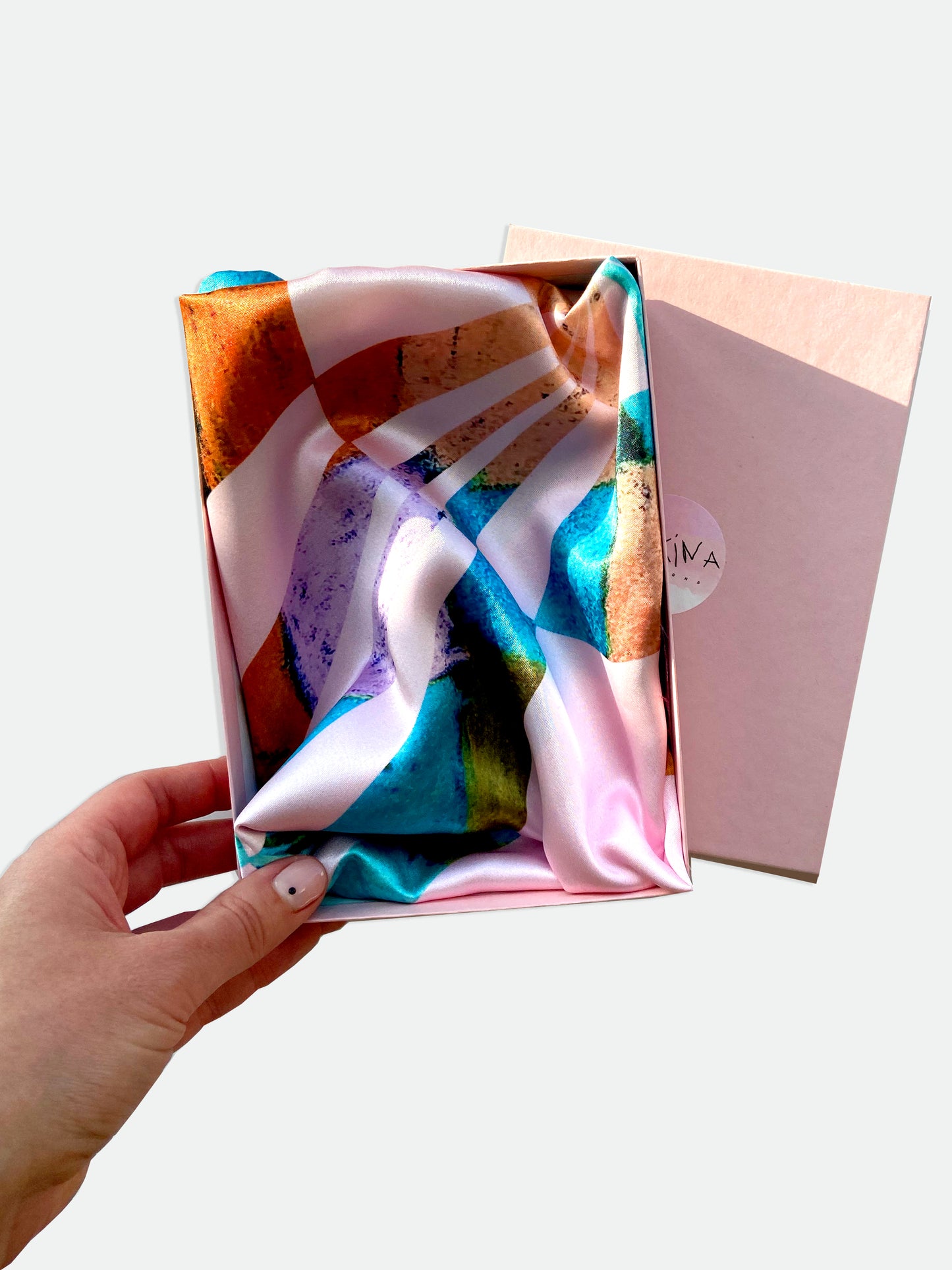 Sonia. Satin Neckerchief in Pastels