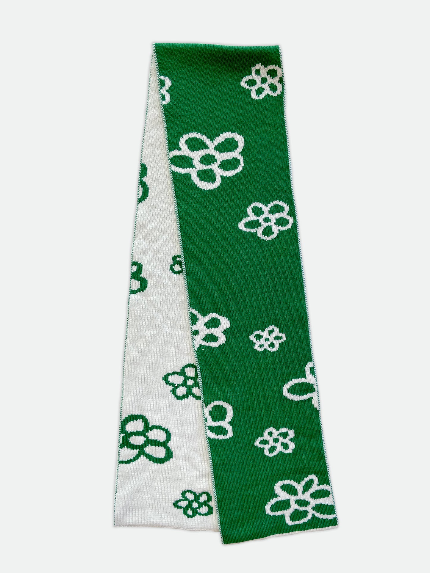 Daisy Wool and Cashmere Scarf in Jade Green Made to Order