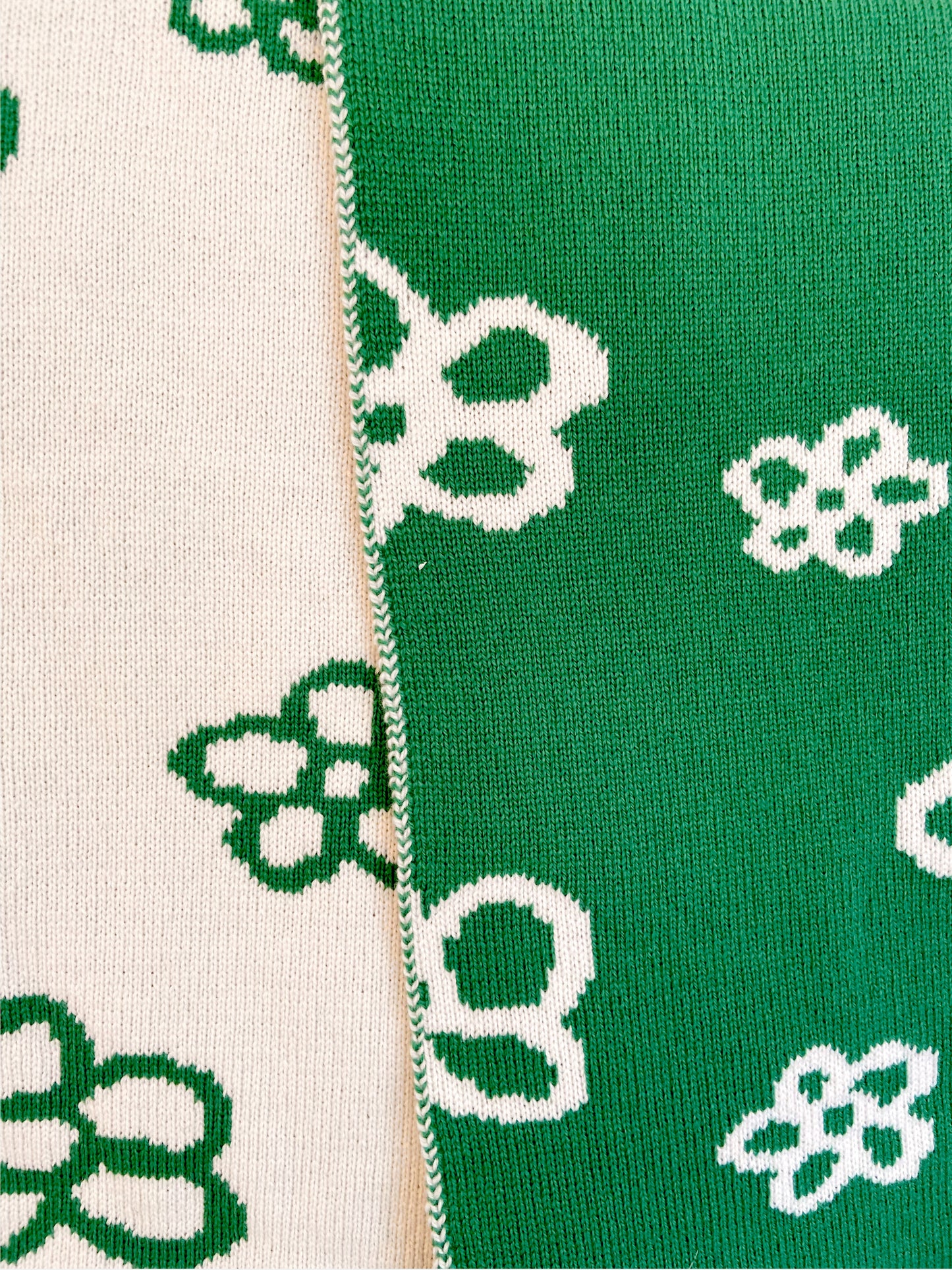 Daisy Wool and Cashmere Scarf in Jade Green Made to Order