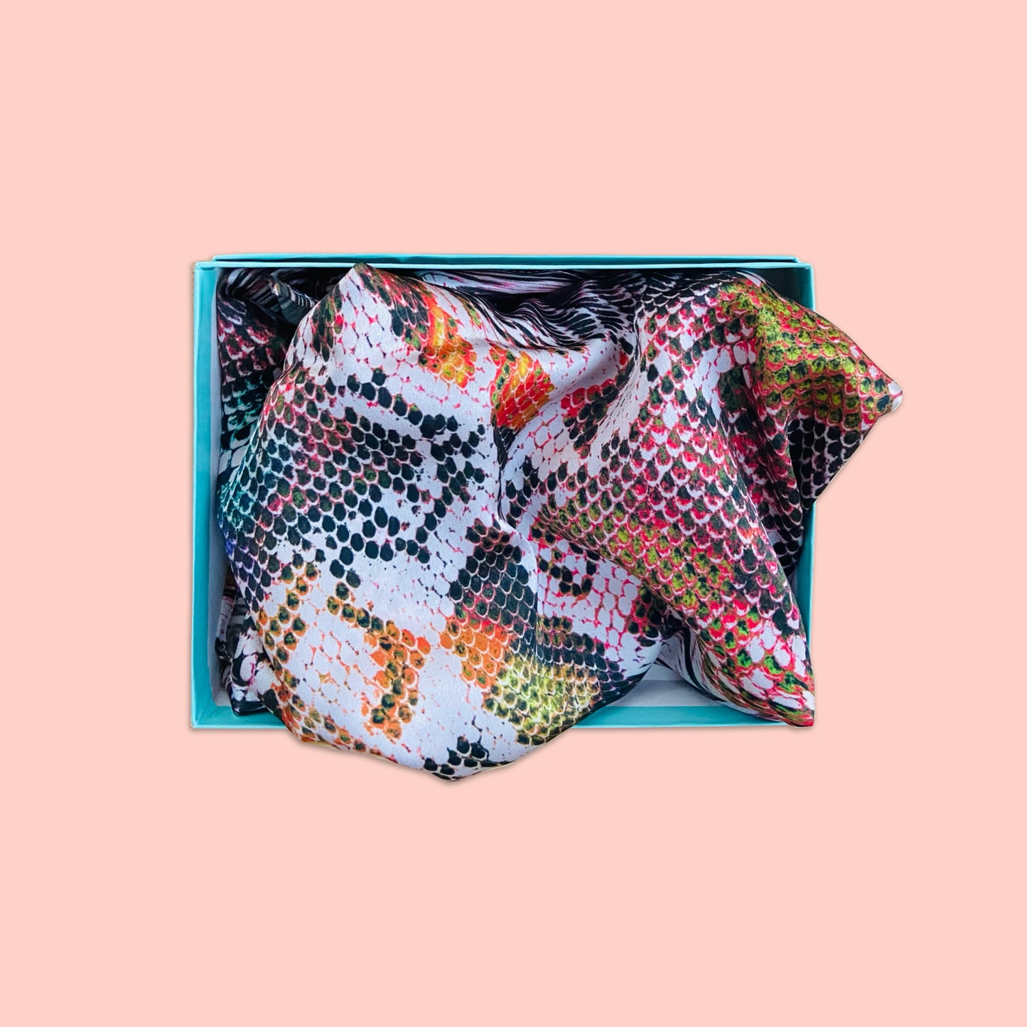 Trippy Snake Print Real Satin Silk Bandana