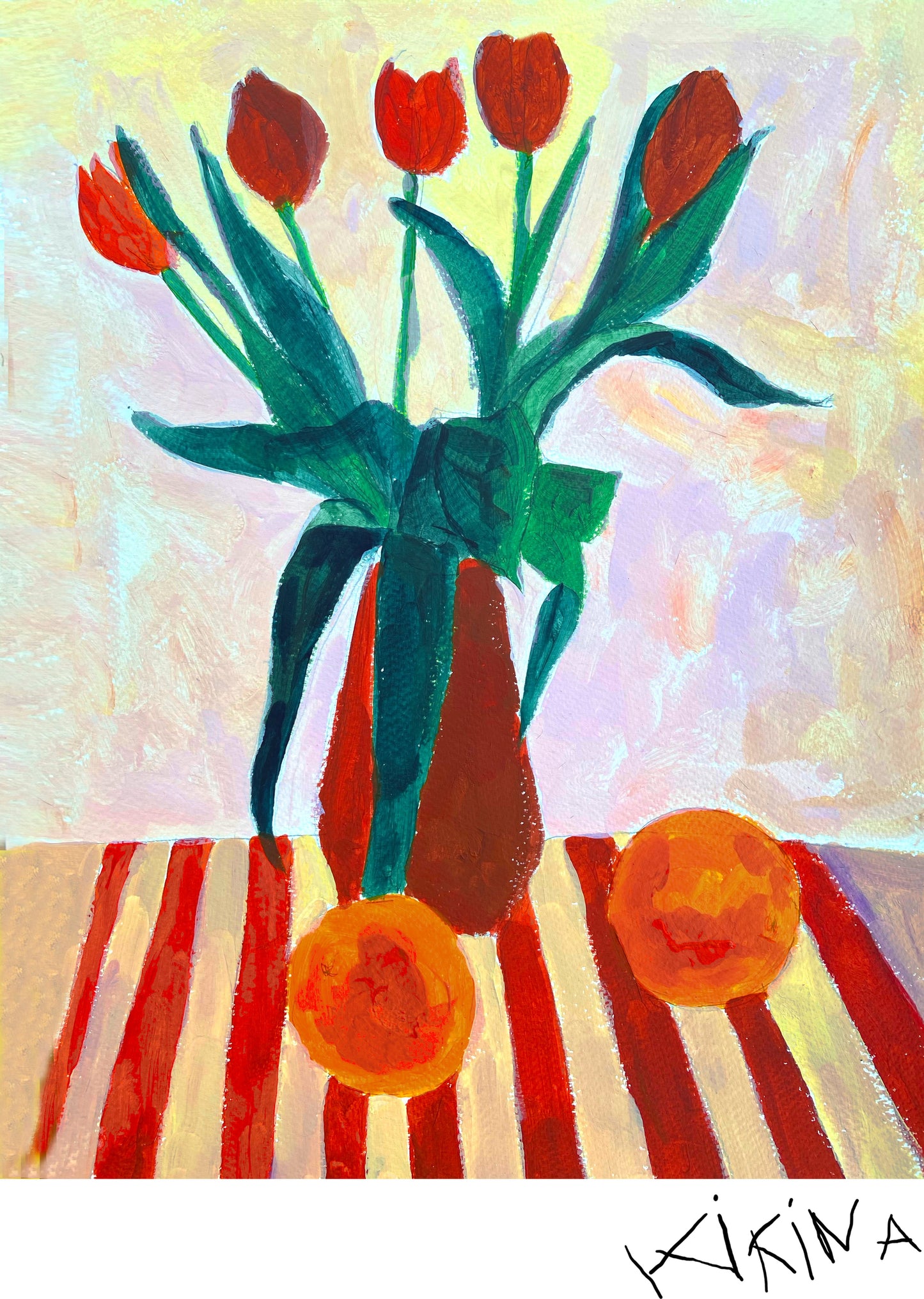 Naturmort. Tulips and Oranges. Organic Cotton Tee