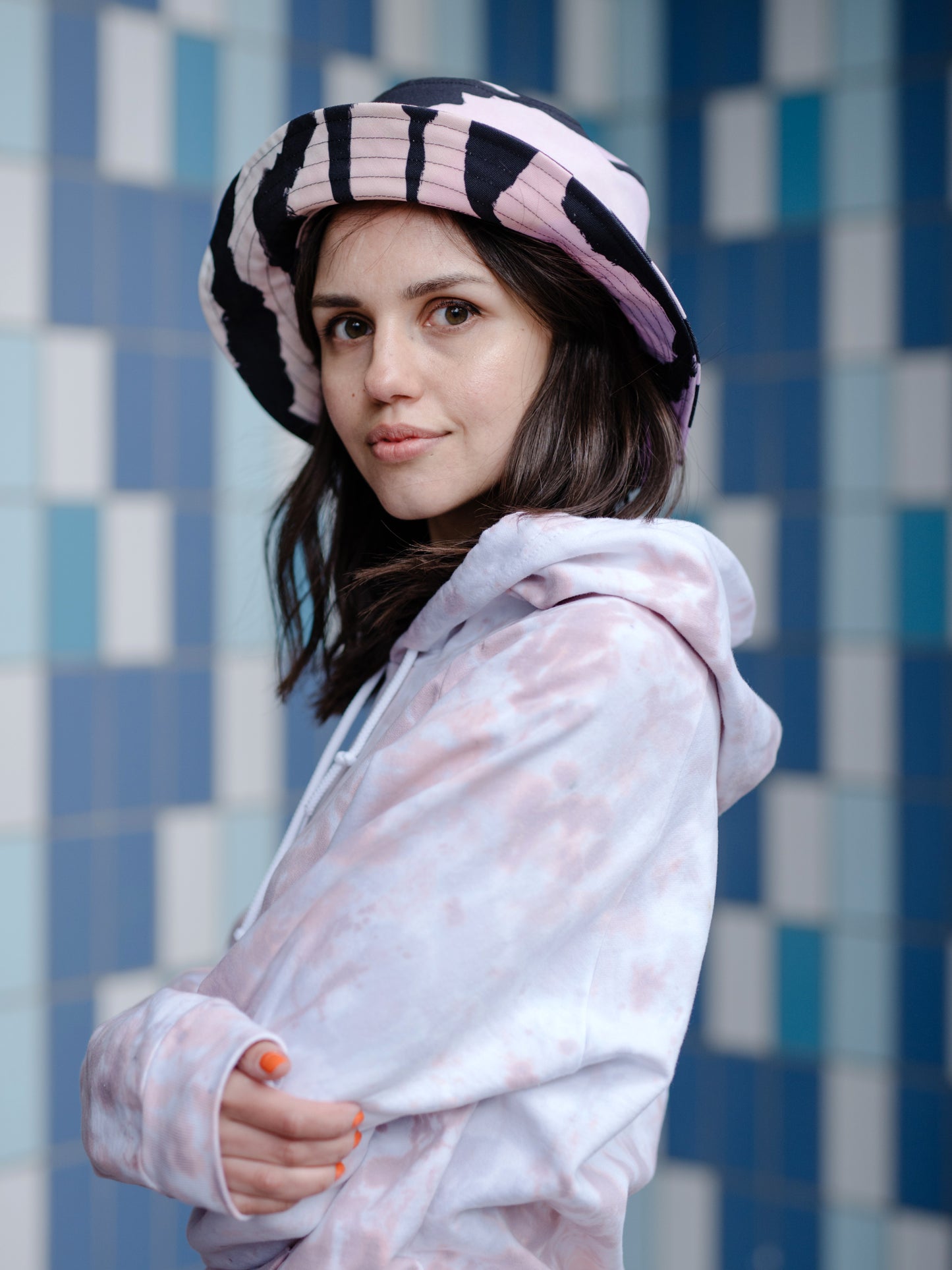 Unisex Painted Stripe Bucket Hat in Two Colourways