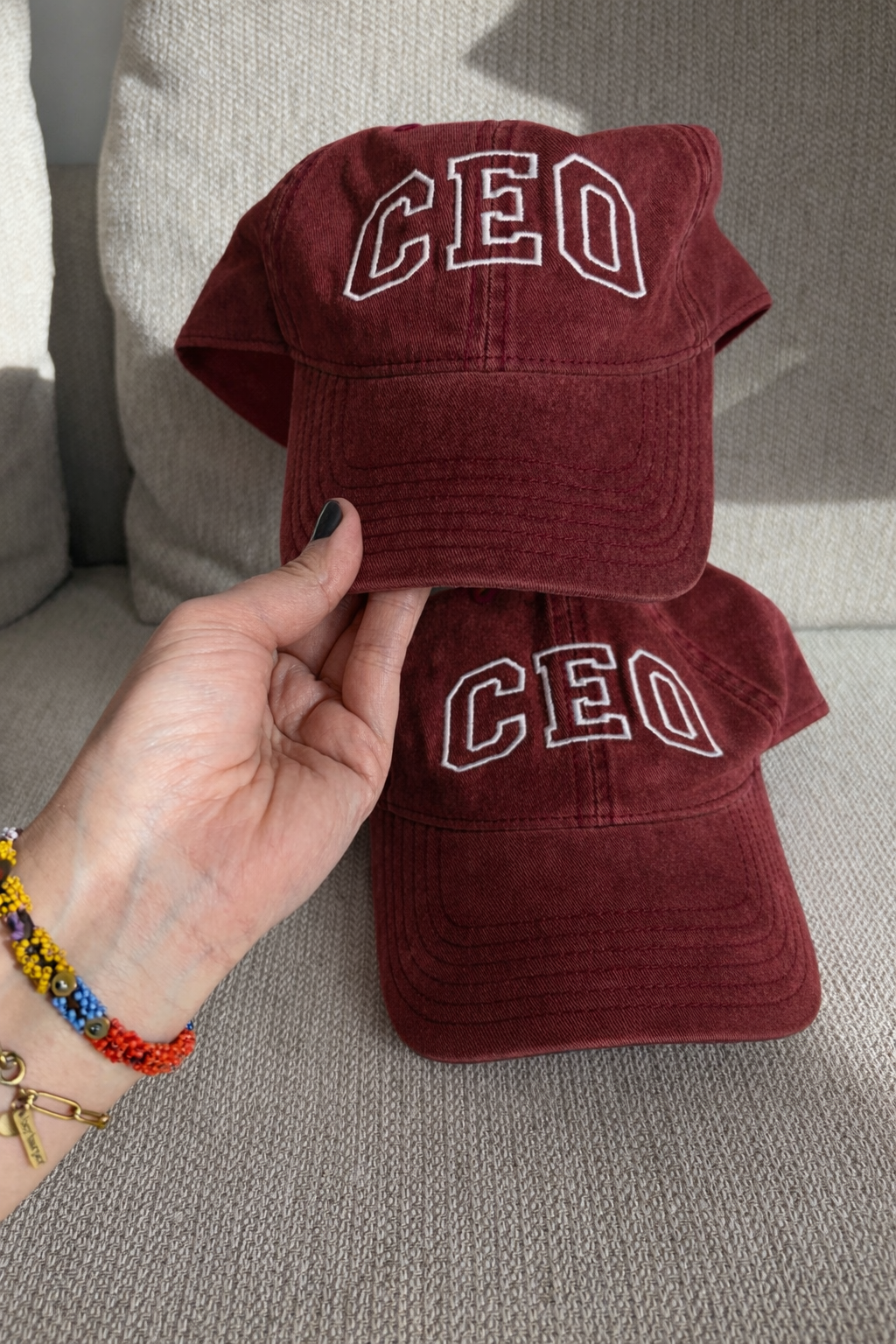 CEO Embroidered Slogan Washed Cap
