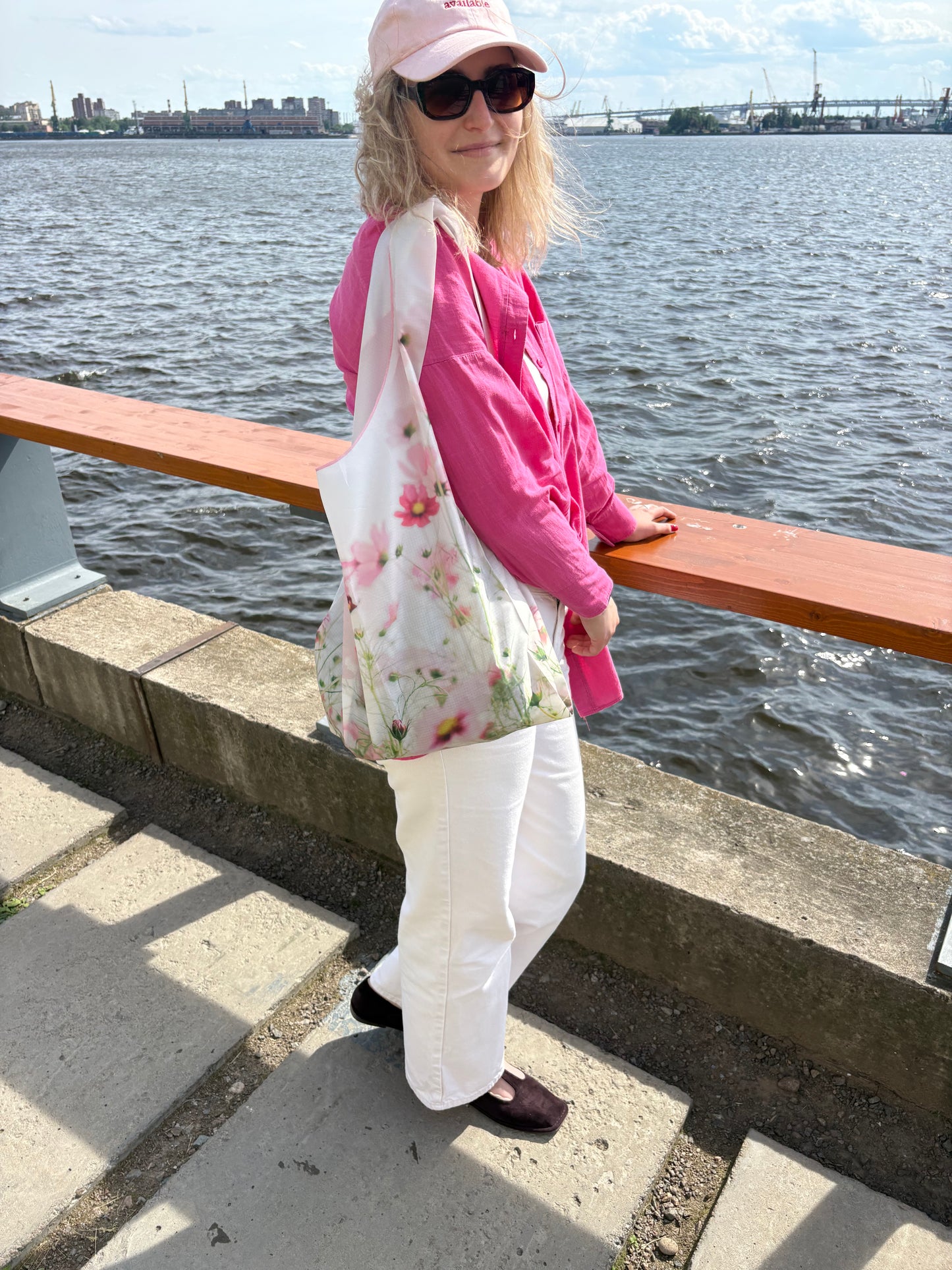 Blush Bloom Reusable Waterproof Tote Bag