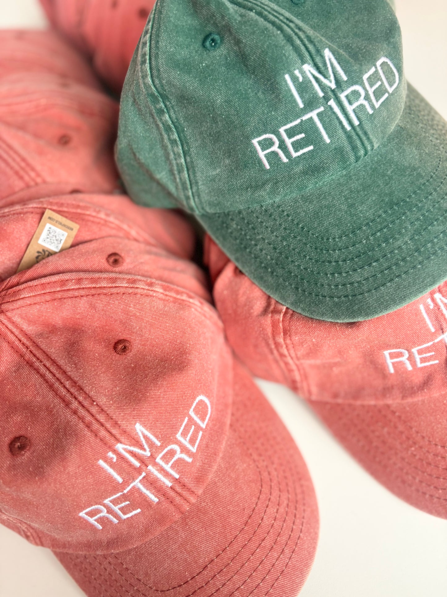 I'm Retired Embroidered Unisex Cap in Terracotta